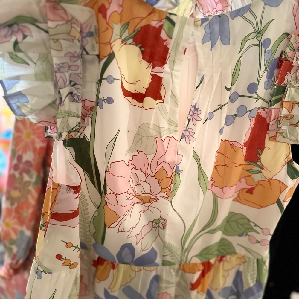 Floral Ruffle Sleeve Dress - Picture 6 of 6